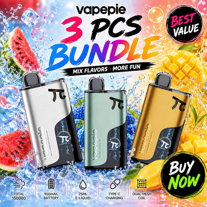 🏆 Choose 3 flavors ☛VAPEPIE 50000 PUFFS