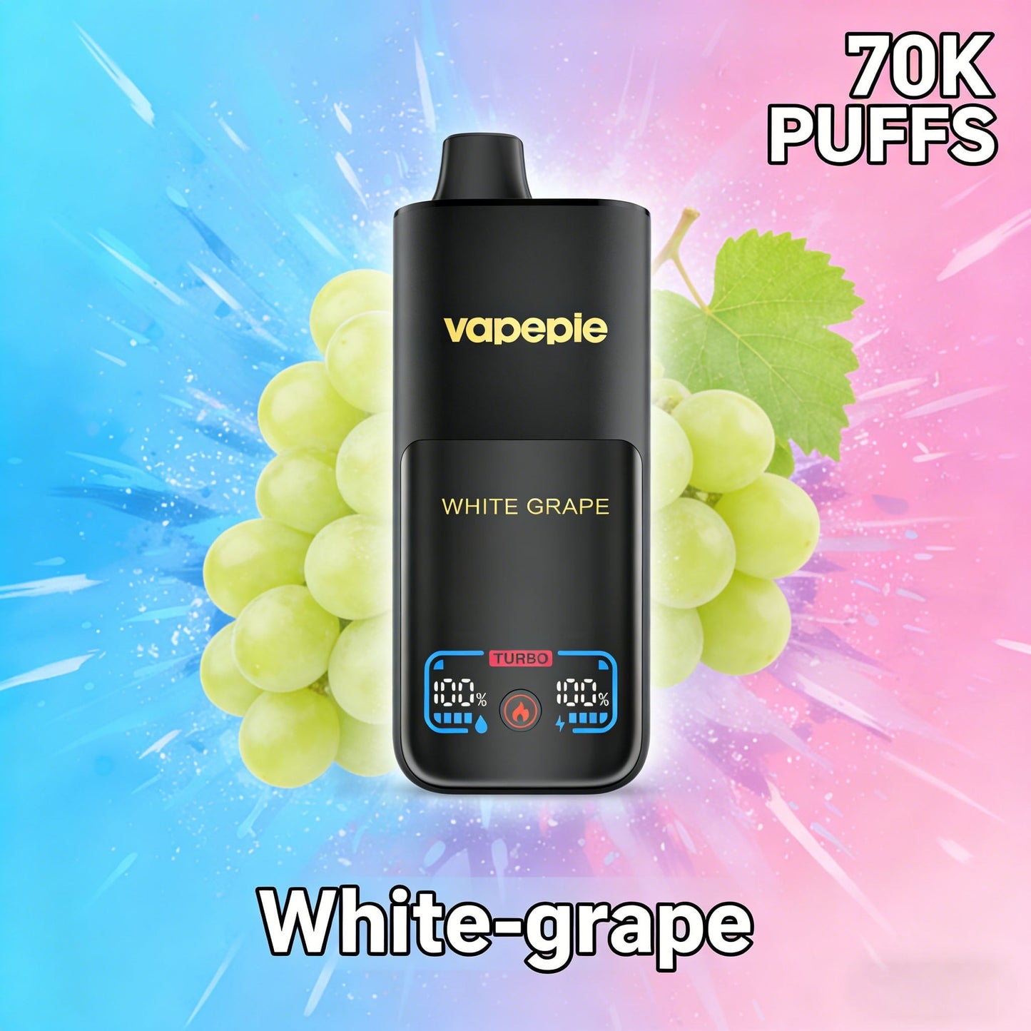 WHITE GRAPE– VAPEPIE MEGA 70000 PUFFS
